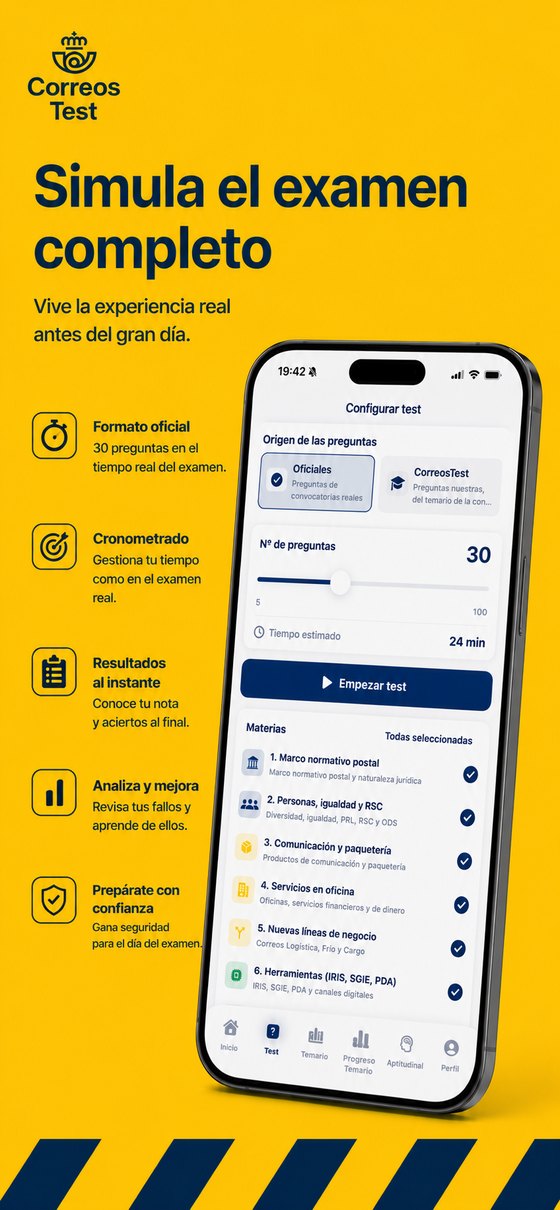 Simula el examen completo de Correos